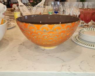 L'Objet Nieman Marcus Gold/Orange bowl
