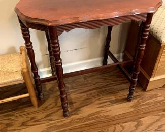 #25	radio table with 6 legs as is finish 22x15x29	 $45.00 			
