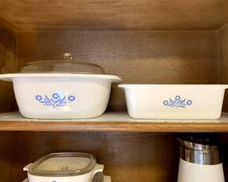 #126	blue flower 3 piece casserole dishes 	 $30.00 			
