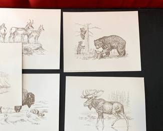 #91	wild life prints of pin and ink by WM Blackman set of 10	 $50.00 			
