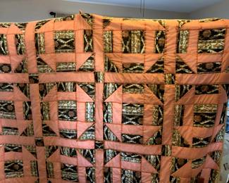 #110	pink /green quilt winter weight  70x88	 $65.00 			
