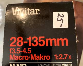 #154	camera	Vivitar 28-135 mm lens	 $25.00 			
