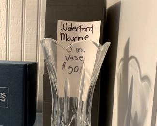 #150	crystal	Waterford Mourne vase	 $50.00 			
