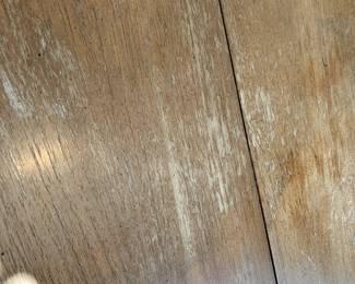#53	oak pedestal  table with 1 leaf and 4 chairs as is finish 44-56x44x30	 $125.00 			

