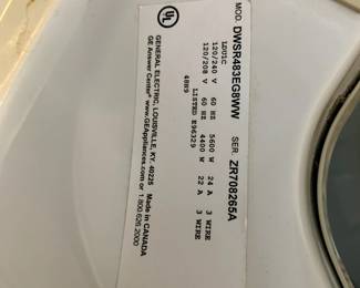 #57	GE dryer with swing door	 $100.00 			
