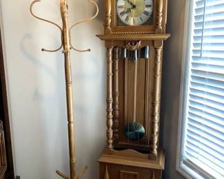#47	grandfather clock with carving and columns 20x13x80	 $175.00 			
