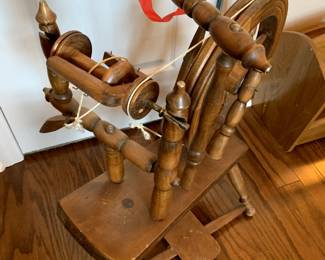 #37	small spinning wheel with hair  22x8x27	 $150.00 			
