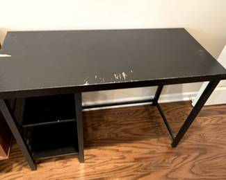 #16	black painted desk with 2 shelves  43x19x30	 $65.00 			

