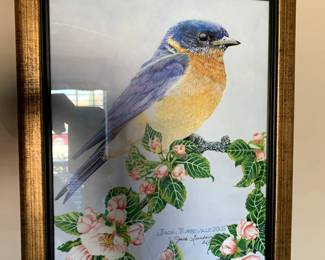 #101	Jack Turveville 26/100 print of blue bird 	 $30.00 			

