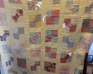 #112	scrappy quilt bow quilt with writing 64x96	 $30.00 			
