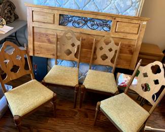#103	4 dining chairs mid century  as is chip	 $80.00 			
