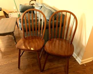 #44	(2) oak dining chairs with arch back 	 $40.00 			
