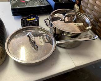 #139	set of 4 pieces all clad pots with lid	 $50.00 			
