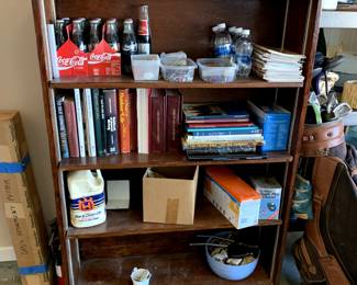 #66	wood bookcase with adj shelve 38x12x56	 $100.00 			
