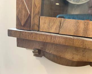 #52	wall clock as is wood with key 13x7x31	 $75.00 			
