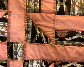 #110	pink /green quilt winter weight  70x88	 $65.00 			
