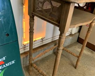 #142	garage	wood telephone table as is 	 $20.00 			
