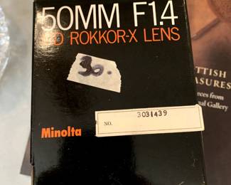 #153	camera	Minolta lens 50 mm f14 Rokkorx 	 $30.00 			
