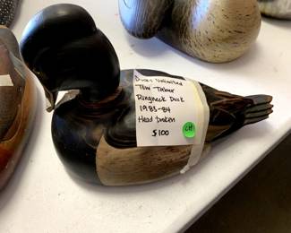 #132	Ducks unlimited Top Taber ringneck duck 1983-84 head broken 	 $100.00 			
