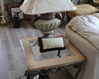 Pair Side Tables and Lamps