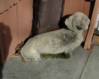 Dachshund stone statue