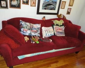 Sofa, pillows