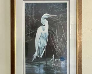 Framed White  Egress ￼Print Signed Debbie Chiasson - Numbered 399/1000 - 22”X32”