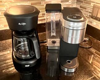 A Keurig and Mr. Coffee coffee makers