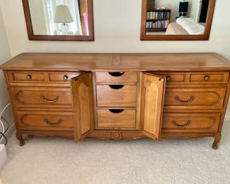 Another view of the Vintage French Provincial Style Triple Dresser by Century 