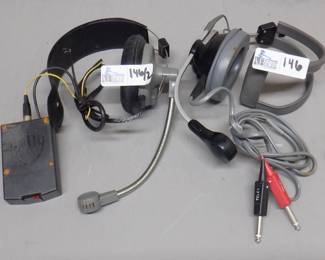 LOT OF 2 VINTAGE HEADPHONES WITH BELTPAC