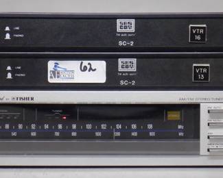 LOT OF 3 ELECTRONICS INCLUDING FISHER FM-440, SESCOM SC-2, LINE PHONO SWITCHER