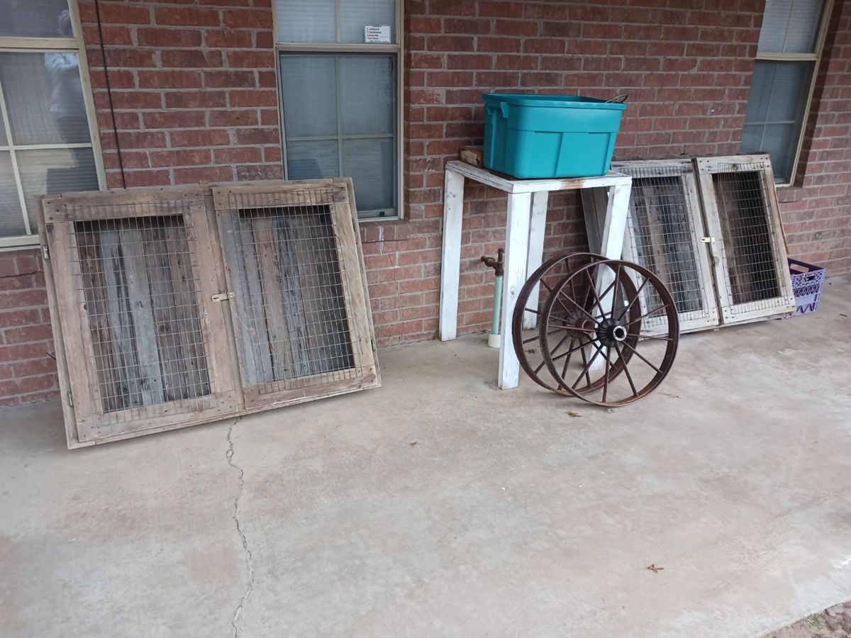 Displays $75 each, wagon wheels $45 each