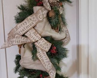 Vintage ice skate Christmas wreath