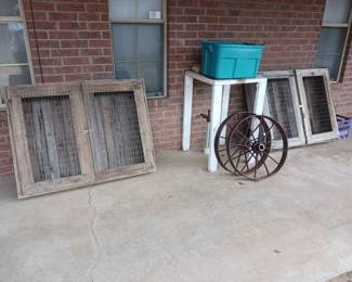 Displays $75 each, wagon wheels $45 each