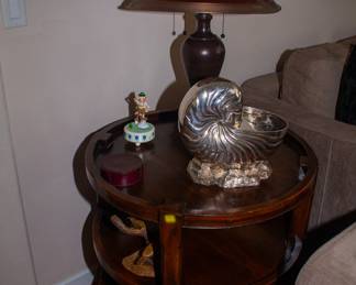 Three tier end table and displays