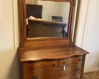antique tiger oak dresser