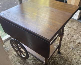 antique drop leaf tea cart