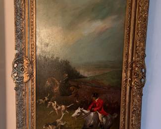 102. Oil on Board "Ware Hounds" (18" x 30")