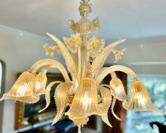 87b. Murano 6 Arm Chandelier w/ Tulip Shades (32" x 32")