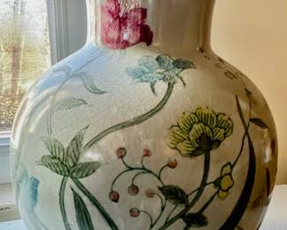 227. Pair of Hand Painted Vases Fleurs de Chantilly (12")