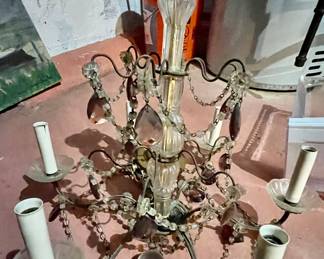 245. 6 Candle Chandelier w/ Bead Accent (19" x 20")