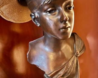 105. Signed Bronze Bust by Phryne (22"h)