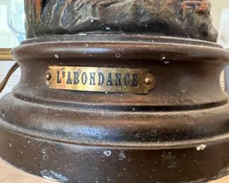 262. 3 Light Bronze Sculpture "L'Abondance" (6" x 30")