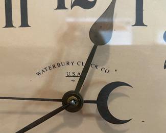 132. Waterbury Clock Company La Reforma Wall Clock w/ Pendulum (16" x 36")