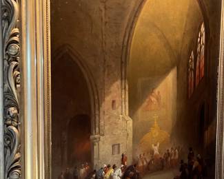 108. Signed Oil on Panel by George Washington Nicholson "Aubrey Cathedral"  (20" x 16")