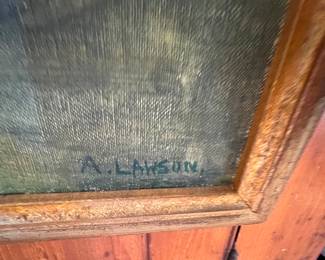 182. Painting of Mother and Child by A. Lawson (11" x 22")