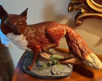 29. Ceramic Fox Sculpture (14" x 10" x 12")
