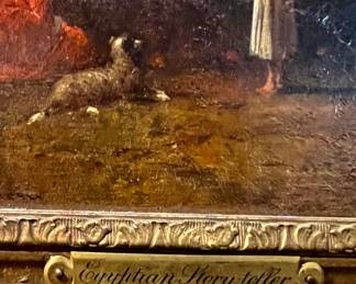 31. Signed Oil on Panel by George Washington Nicholson "Egyptian Story-Teller" (10" x 8")