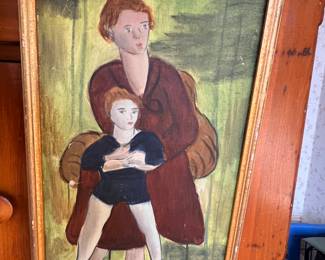 182. Painting of Mother and Child by A. Lawson (11" x 22")
