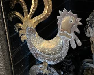 19a. Pair of Rooster Andirons (10" x 18")